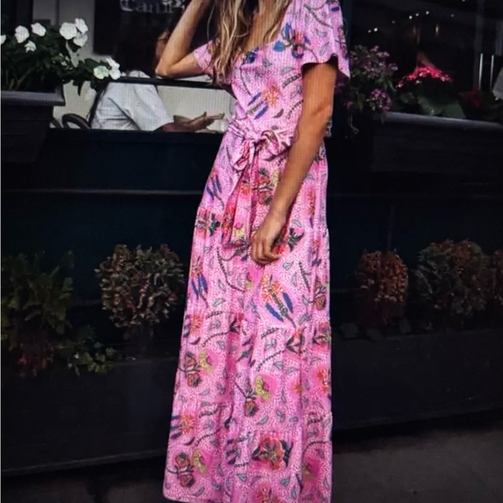 💞Floral Paisley Pink Maxi Dress